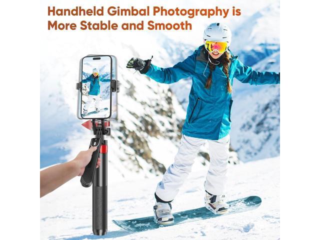 62' Phone Tripod for iPhone,Selfie Stick Tripod with Remote,Cell Phone Quadripod with Handheld Stabiliser for Video Recording,Compatible with Cell...