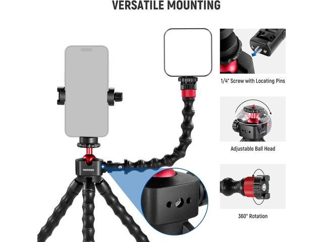 NEEWER T91 Flexible Tripod for iPhone Mini Cellphone Tripod Stand for Vlog, Magic Arms/Shutter/Phone Clamp/Action Camera Mount Compatible with GoPro