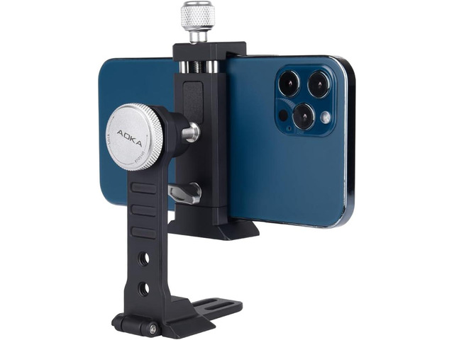 AOKA Metal Phone Tripod Mount, Arca Compatible Base with Cold Shoe, 360° Swivel and 180° Tilt Adjustment, Includes Multiple 1/4 Bolt Expansion...