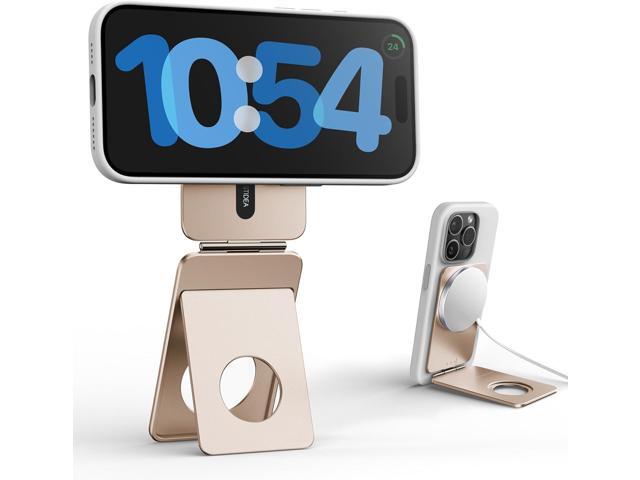 Phone Tripod Stand, Aluminum Alloy Mini Tripod Compatible with Magsafe iPhone 16/15/14/13/12 Series, Foldable Strong Magnetic Phone Stand,...