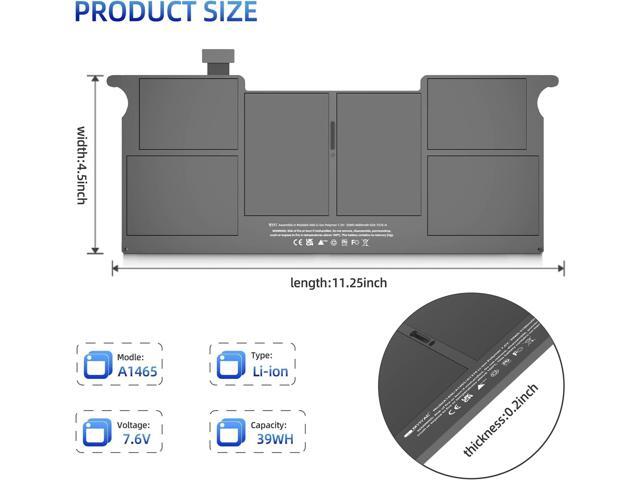 A1465 Battery Replacement for MacBook Air 11 inch A1406 A1370 A1495 Battery-[Early 2014 2015 Mid 2011 2012 2013 Version]-39Wh/7.6V/5100mAh