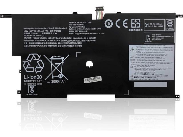 00HW003 Battery Fit for Lenovo ThinkPad X1 Carbon Gen 3 3rd 2015, SB10F46440 00HW002 Laptop, 15.2V 50Wh