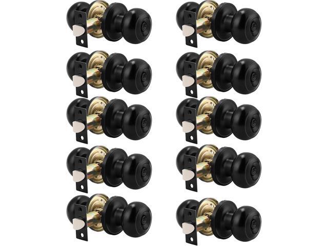 Probrico 10 Pack Round Privacy Door Knob(Thumb Turn Lock on The Inside), Keyless Doorknobs Interior/Exterior Lockset,Privacy Knobs for...