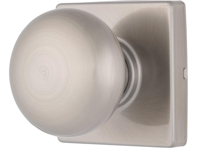 BRINKS Contemporary Passage Ball Door Knob, Modern Lock Set, Interior Door Knobs for Sleek Home Decor - Satin Nickel (Pack of 6)
