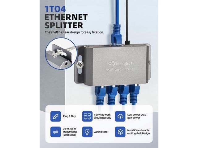 Ethernet Splitter,Ethernet Switch 4 Port,Network switches fixable,Computer Networking switches,gigabit 4 Port switcheEthernet Cable Splitter...