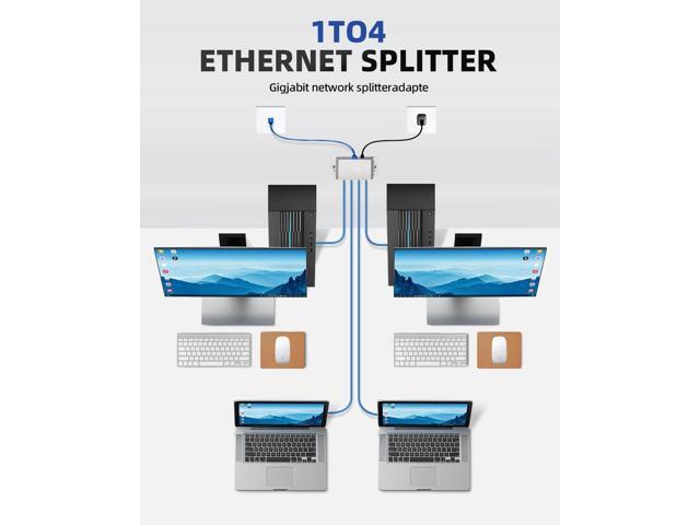 Ethernet Splitter,Ethernet Switch 4 Port,Network switches fixable,Computer Networking switches,gigabit 4 Port switcheEthernet Cable Splitter...