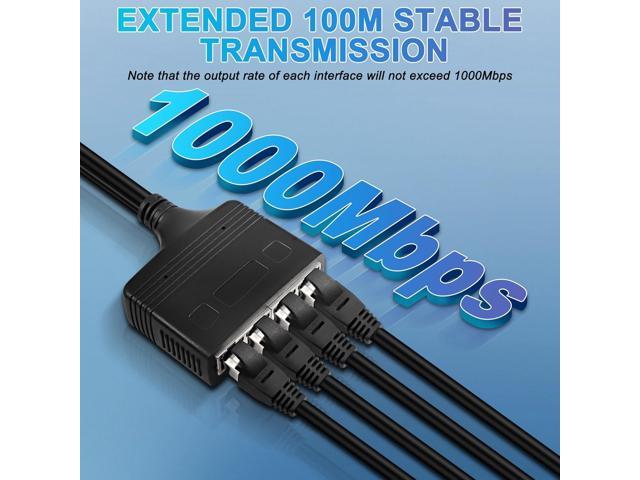 Ethernet Splitter 1 to 4 High Speed, RJ45 Network 1 to 4 Port Ethernet Adapter Splitter [4 Devices Simultaneous Networking],1000Mbps Extension...