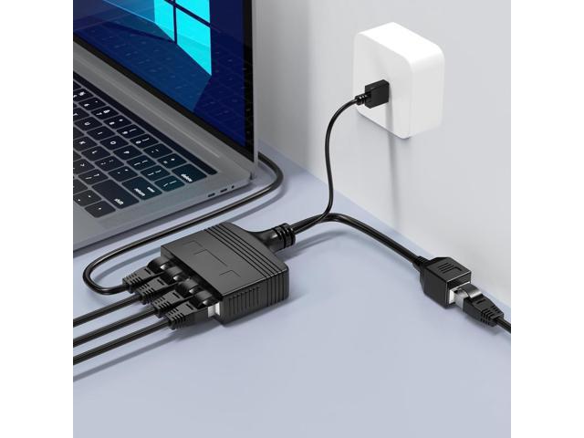 Ethernet Splitter 1 to 4 High Speed, RJ45 Network 1 to 4 Port Ethernet Adapter Splitter [4 Devices Simultaneous Networking],1000Mbps Extension...