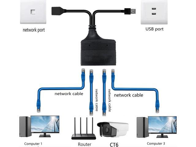 Ethernet Splitter 1 to 4 High Speed, RJ45 Network 1 to 4 Port Ethernet Adapter Splitter [4 Devices Simultaneous Networking],1000Mbps Extension...
