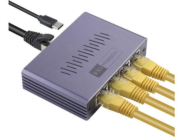 Ethernet Splitter 1 to 4, 1000Mbps High Speed Ethernet Cable Splitter with LAN Cable Cat 6 [4 Devices Simultaneous Networking], Gigabit RJ45 LAN...