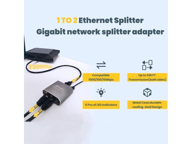 Ethernet splitter 1 to 2,Ethernet splitter,ethernet switch 2 port,1000Mbps ethernet hub,usb powered ethernet switch,dual ethernetsplitter,cat 6 HUB...