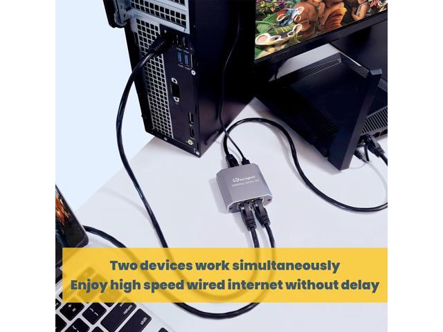 Ethernet splitter 1 to 2,Ethernet splitter,ethernet switch 2 port,1000Mbps ethernet hub,usb powered ethernet switch,dual ethernetsplitter,cat 6 HUB...