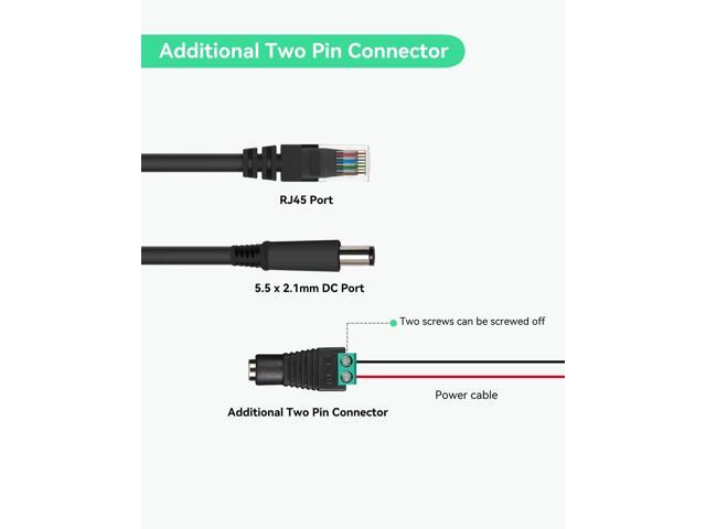 LINOVISION POE Splitter with DC12V 2A Output, 10/100Mbps Power Over Ethernet Splitter, IEEE802.3af/at POE to DC Power Supply for Security Cameras,...