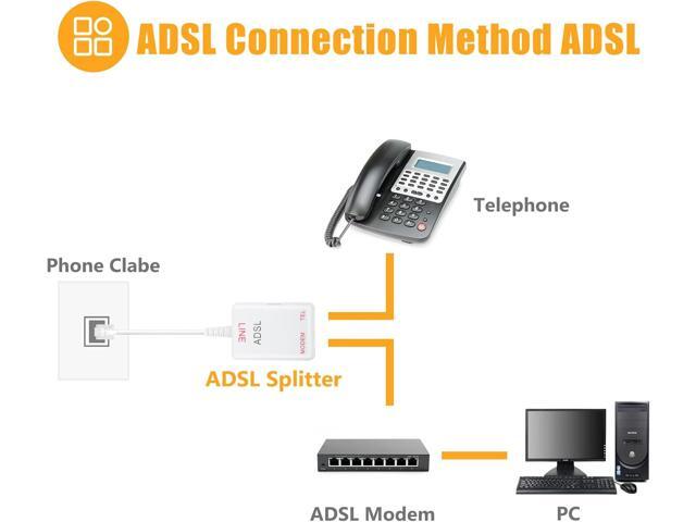 Uvital in-line DSL Filter Splitter/in-line DSL Filter, RJ11 6P2C Male to 2 Female Telephone DSL Modem, ADSL Splitter Filter, DSL Filter for...