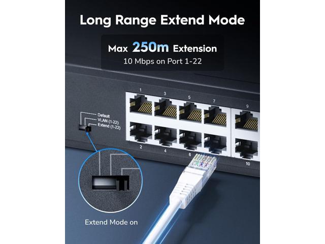Cudy 24 Port Gigabit Ethernet Switch Desktop/ Rackmount Plug & Play Shielded Ports Sturdy Metal Fanless Quiet Traffic Optimization 19 Inch GS1024L