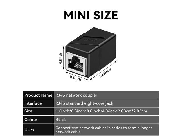 RJ45 Coupler, 10 Pack Female to Female Ethernet Adapters, 8-Pin Modular Straight Through Network Connectors for Cat8/7/6/6a/5e/5 Ethernet Cable...