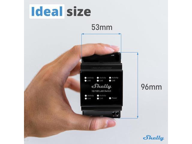 Shelly LAN Switch 5 Port RJ45 10/100 Mbps Fast Ethernet Switch DIN-Mountable Fanless Plug & Play Energy-Saving Easy Installation &...