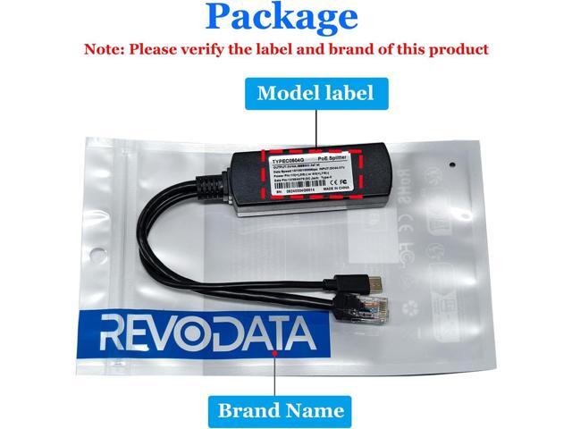 2.5G Type C PoE Splitter 5V/4A, 48V PoE to USB-C 5V/4A 20W Output, 2.5Gbps Ethernet Comply IEEE802.3af/at, Plug and Play for Smart Home/Pi 4B/4B+...