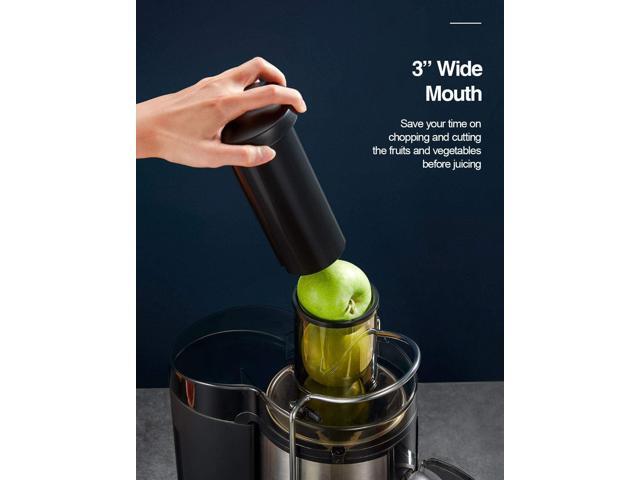 QCen Juicer Machine, 500W Centrifugal Juicer Extractor with Wide Mouth 3 Feed Chute for Fruit Vegetable, Easy to Clean, Stainless Steel, BPA-free...