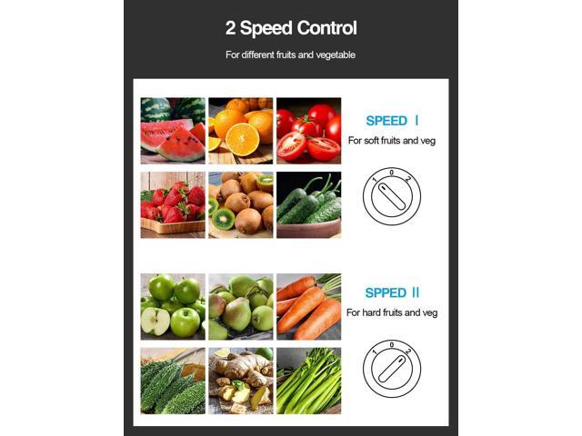 QCen Juicer Machine, 500W Centrifugal Juicer Extractor with Wide Mouth 3 Feed Chute for Fruit Vegetable, Easy to Clean, Stainless Steel, BPA-free...