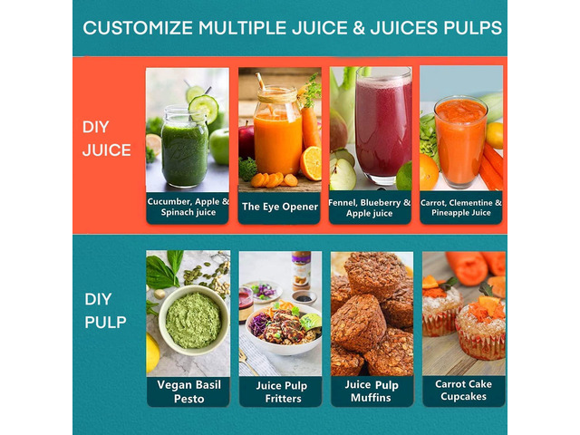 Juicer Machines, Juilist 3' Wide Mouth Juicer Extractor Max Power 800W, for Vegetable and Fruit with 3-Speed Setting, 400W Motor, Easy to Clean