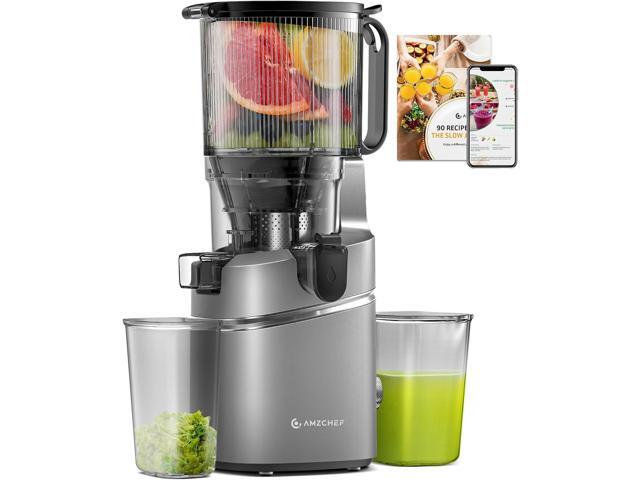 AMZCHEF Juicer Machines, 5.8' Extra Self-Feeding Cold Press Juicer for Whole Vegetable & Fruit, Juice Extractor Machine with Large Auger & Triple...