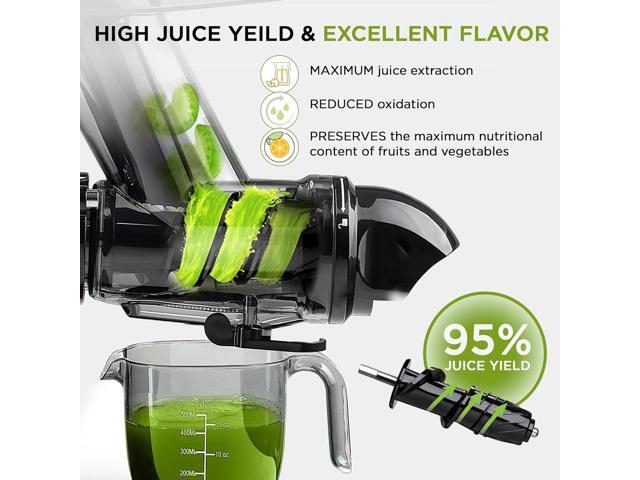 Cold Press Juicer Machine 3 Inch Wide Chute High Nutrition & Juice Yield 3 Juicer Modes Easy to Clean Slow Masticating Juicer for...