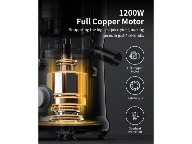 GDOR 1200W Juicer Machines with Larger 3.2' Feed Chute, 45oz Large Juice Jug, Centrifugal Juice Extractor Maker with Titanium Enhanced Cutting...