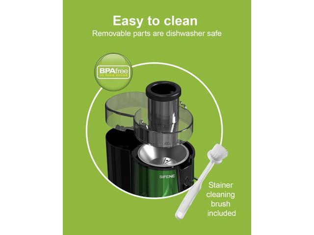 Easy to Clean Juicer Machines, SiFENE 3' Big Mouth Centrifugal Juicer Extractor for Fruits & Vegetables, Compact Juicing Maker, Non-BPA (Green)