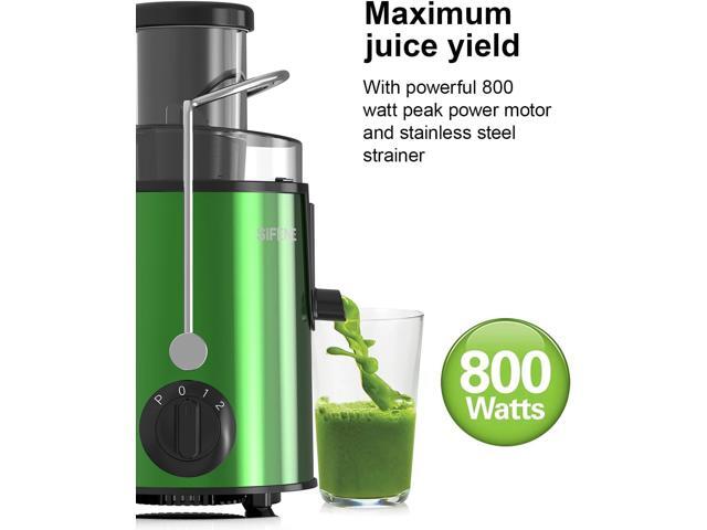 Easy to Clean Juicer Machines, SiFENE 3' Big Mouth Centrifugal Juicer Extractor for Fruits & Vegetables, Compact Juicing Maker, Non-BPA (Green)