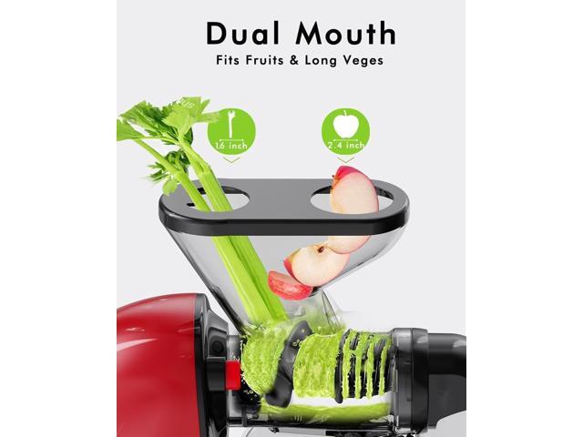 SiFENE Slow Masticating Cold Press Juicer Machines for Fruit & Vegetable, Juice Yield Maker Extractor with Dual Mouth, Quiet Motor & Anti-Clog...