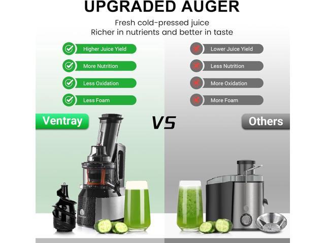 Ventray Cold Press Juicer, 3'' Wide Feed Chute Slow Masticating Juicer Machine for Whole Fruits & Vegetables, 240W Powerful Motor, Easy to Clean,...