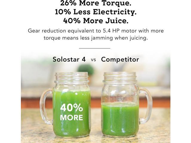 Tribest Solostar SS-4200-B Horizontal Slow Masticating Juicer, Single Auger Cold Press Juicer & Juice Extractor, White