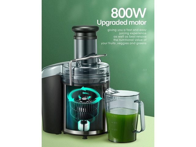 Juicer Machines, FOHERE 1000W Juicer Whole Fruit and Vegetables, Quick Juicing Easy to Clean, 75MM Large Feed Chute, Dual Speed Setting and...