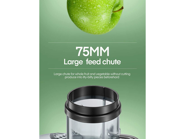Juicer Machines, FOHERE 1000W Juicer Whole Fruit and Vegetables, Quick Juicing Easy to Clean, 75MM Large Feed Chute, Dual Speed Setting and...