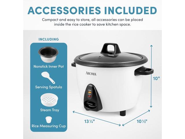 Aroma Housewares ARC-360-NGP 20-Cup Pot-Style Rice Cooker & Food Steamer, White