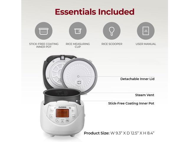 CUCKOO CR-0633F 6-Cup (Uncooked) Micom Rice Cooker 11 Menu Options: White Rice, Brown Rice & More, Nonstick Inner Pot, Made in Korea White