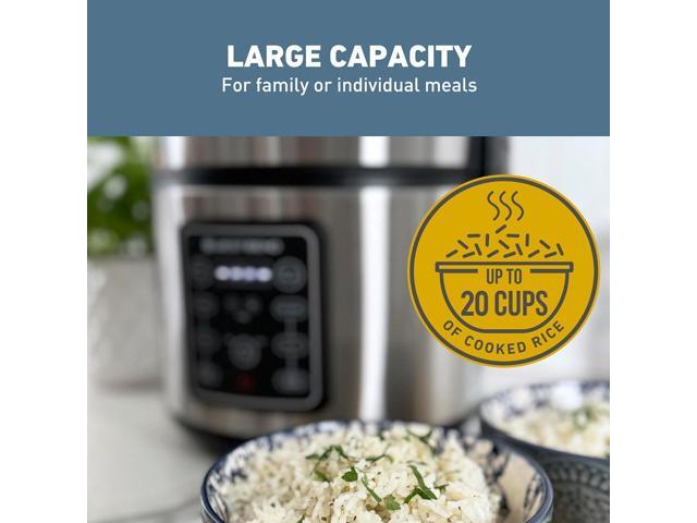 West Bend Rice & Grain Multi Cooker Programmable with 9 Preset Functions, Features Delay Start and Keep Warm Functions and Steam Basket, 20 Cups...