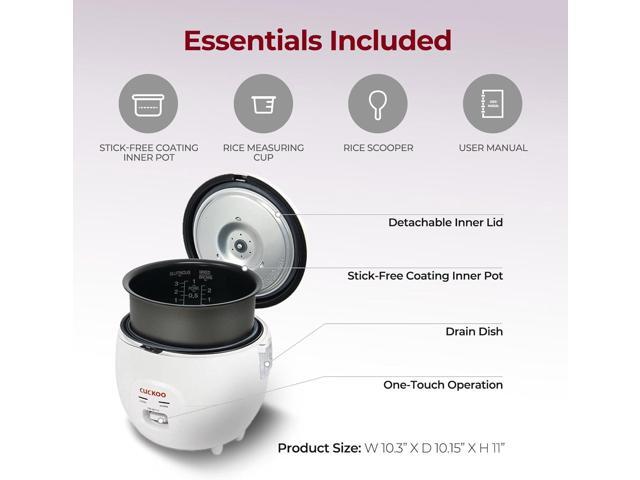 Cuckoo CR-0671V Basic Electric Small Rice Cooker & Warmer, 6 cups, with 3 Heating Areas, Rice Spatula, Drain Dish, Detachable Inner Lid, Rubber...