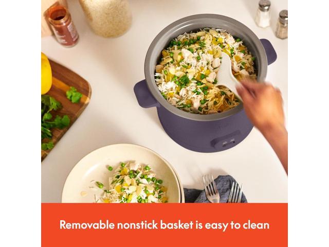 bella 16 Cup Rice Cooker with Steamer, Dishwasher Safe Steaming Basket, Rice Paddle and Measuring Cup, Removable Nonstick Cooking Bowl, Automatic...