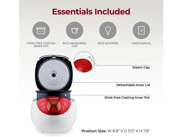CUCKOO CR-0351FR 3-Cup (Uncooked) / 6-Cup (Cooked) Electric Warmer Rice Cooker with Nonstick Inner Pot, 5 Menu Modes, LCD Display, Fuzzy Logic Tech...