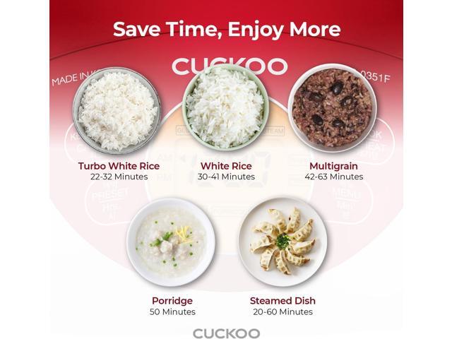 CUCKOO CR-0351FR 3-Cup (Uncooked) / 6-Cup (Cooked) Electric Warmer Rice Cooker with Nonstick Inner Pot, 5 Menu Modes, LCD Display, Fuzzy Logic Tech...