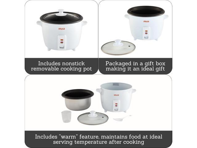 IMUSA USA GAU-00013 Electric Nonstick Rice Cooker 8-Cup (Uncooked) 16-Cup (Cooked), White
