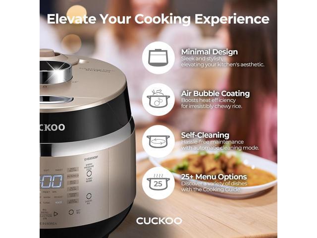 CUCKOO CRP-EHSS0309FG 3-Cup (Uncooked) / 6-Cup (Cooked) Induction Heating Pressure Rice Cooker with Nonstick Inner Pot, 16 Menu Modes, Fuzzy Logic...
