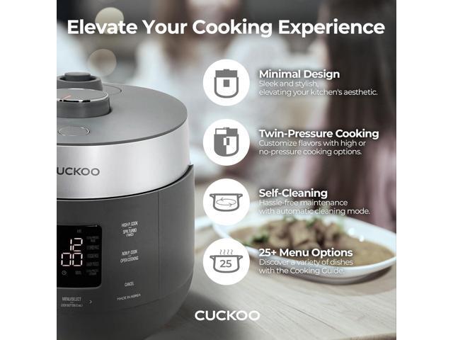 CUCKOO CRP-ST0609FG 6-Cup (Uncooked) / 12-Cup (Cooked) Twin Pressure Rice Cooker & Warmer with Nonstick Inner Pot, 16 Menu Options, 3 Voice Guide,...