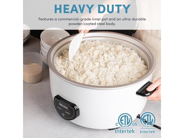 Aroma Housewares Commercial 60-Cup (Cooked) / 14Qt. Rice & Grain Cooker (ARC-1430E), White