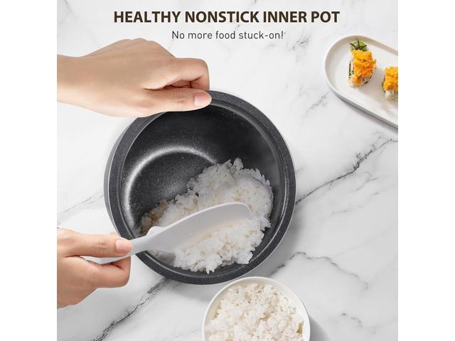 Bear Rice Cooker 3 Cups (Uncooked), 3D Heating and Fuzzy Logic, Healthy Nonstick Small Rice Cooker, PFAS-Free, Touch-Screen, for White/Brown Rice...