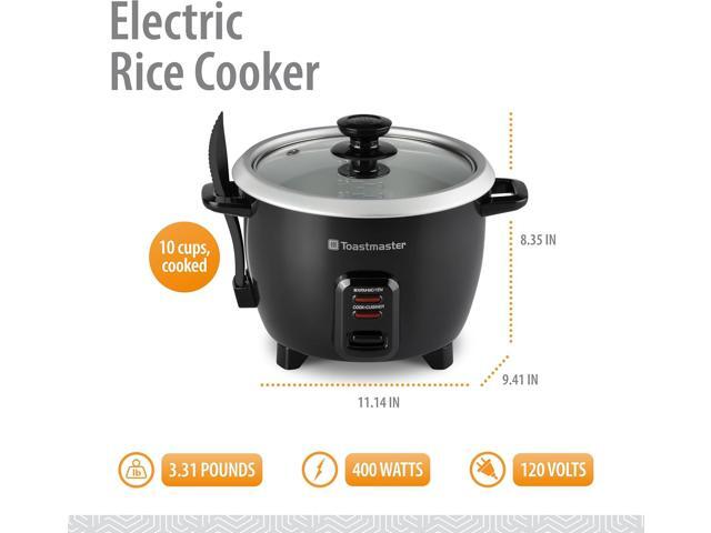 Toastmaster 10-Cup Electric Rice Cooker (5 cups uncooked), Black, TM-101RCCN
