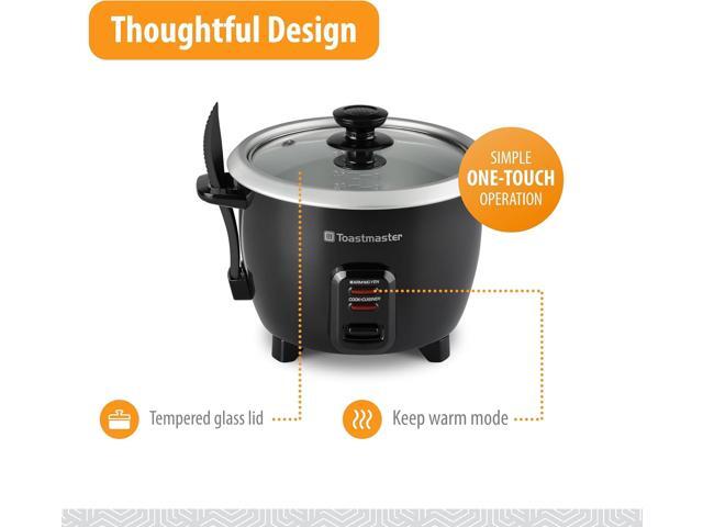 Toastmaster 10-Cup Electric Rice Cooker (5 cups uncooked), Black, TM-101RCCN