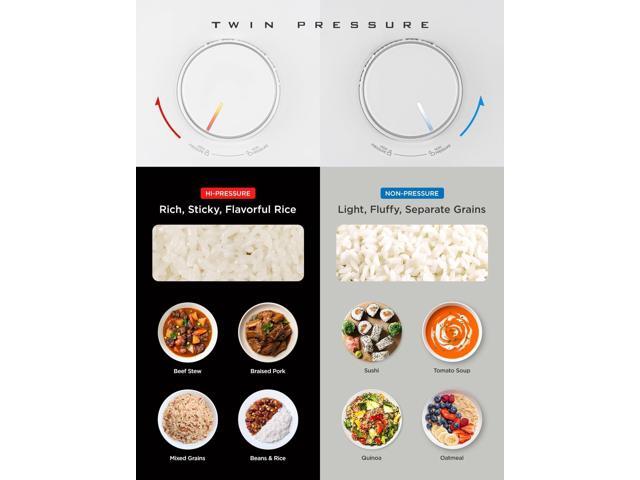 CUCKOO CRP-ST1009FW 10-Cup (Uncooked) / 20-Cup (Cooked) Twin Pressure Rice Cooker & Warmer with Nonstick Inner Pot, 16 Menu Options, 3 Voice Guide,...